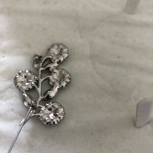 Silver Floral Brooch